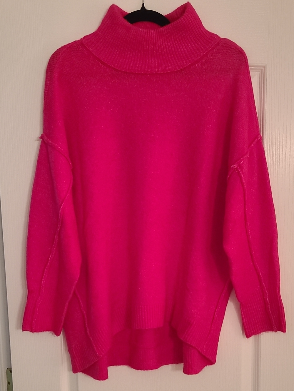 Crown & Ivy Hot Pink Turtleneck Sweater Size S